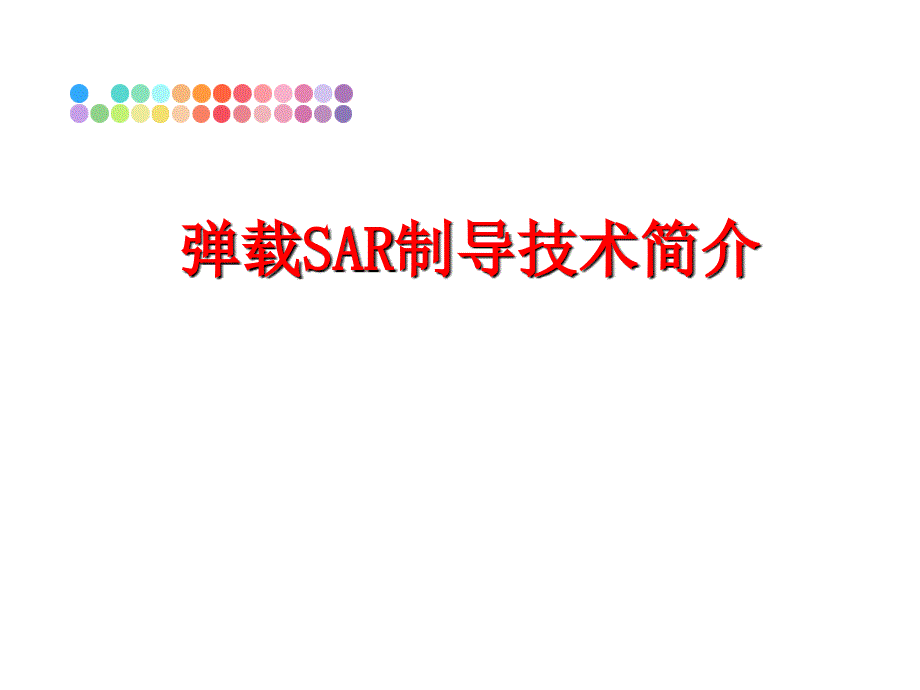 最新弹载SAR制导技术简介PPT课件_第1页