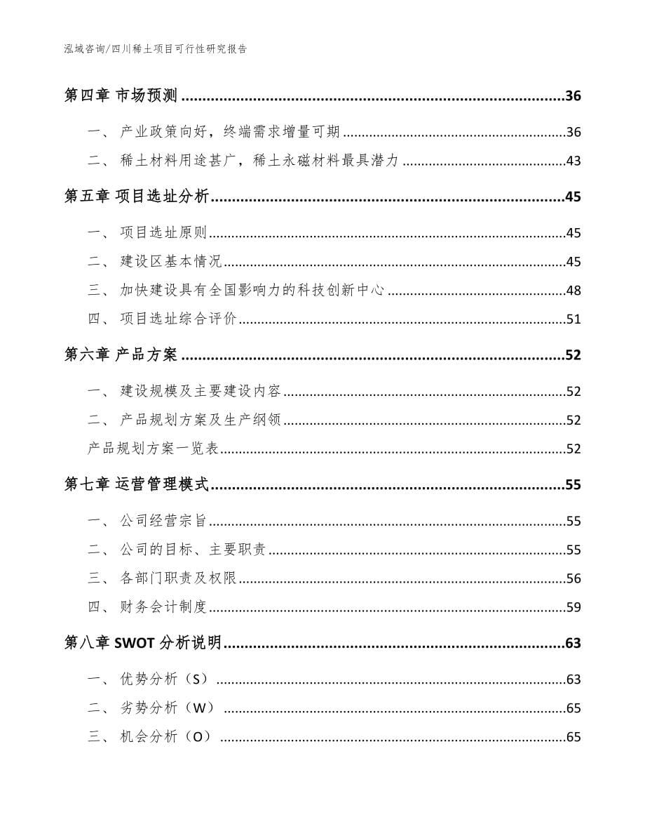 四川稀土项目可行性研究报告_范文模板_第5页