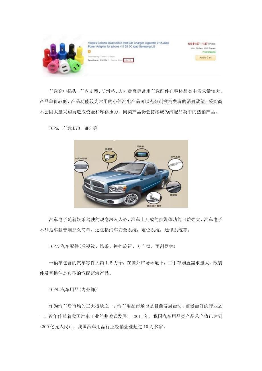 汽配跨境电商行业：外贸汽车配件热销产品_第5页