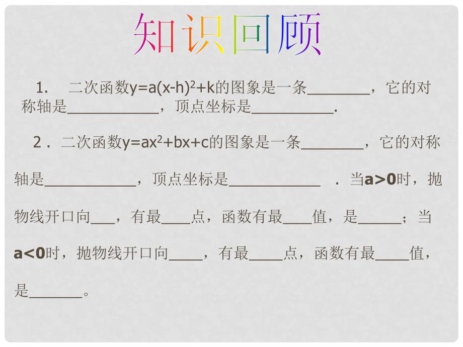 山东省东平县斑鸠店镇中学九年级数学下册 5.7 二次函数的应用课件2 （新版）青岛版_第2页