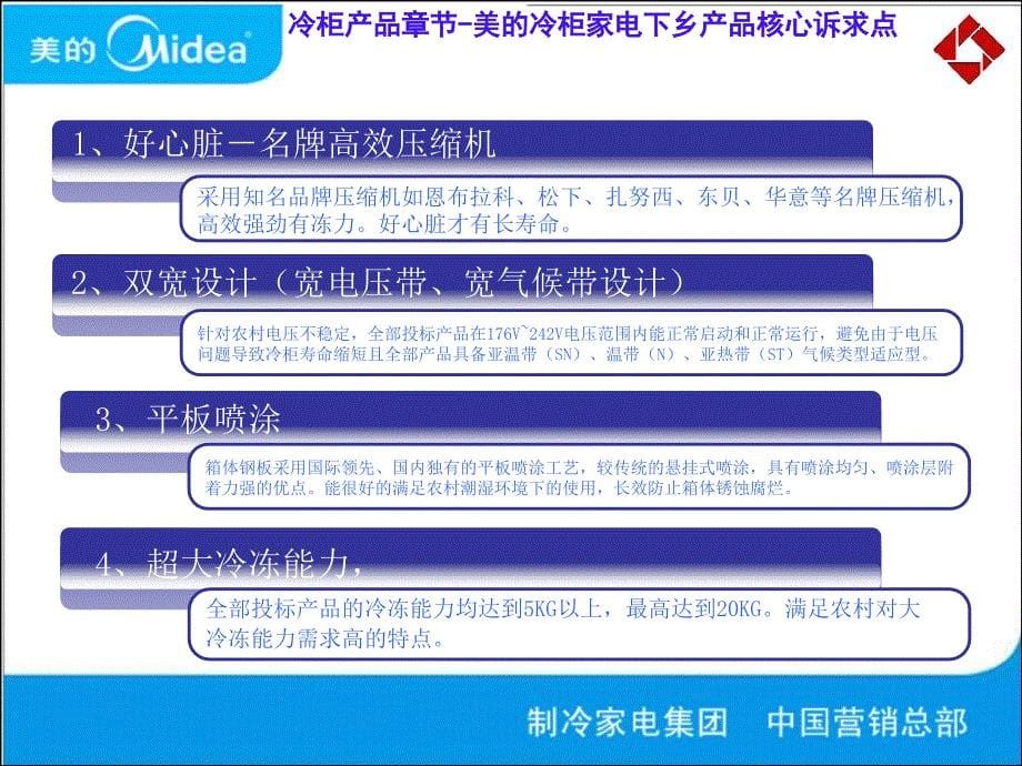 美的、小天鹅冷柜第四批家电下乡产品培训_第5页