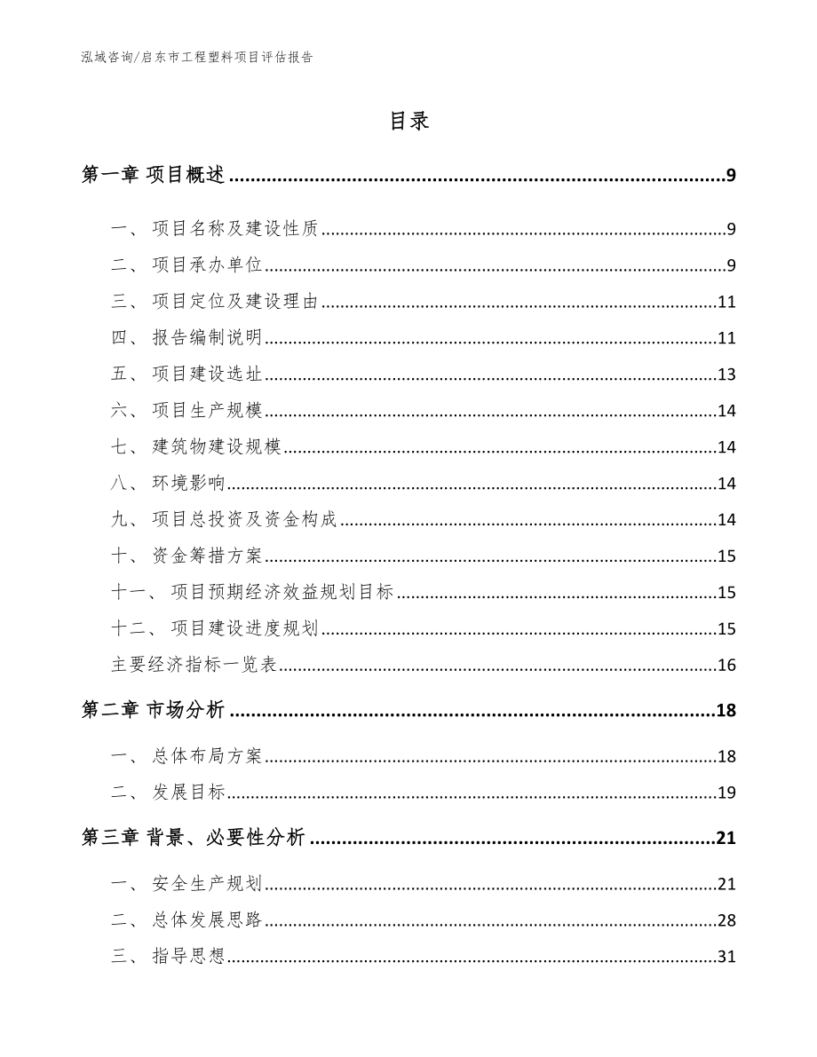 启东市工程塑料项目评估报告_第2页