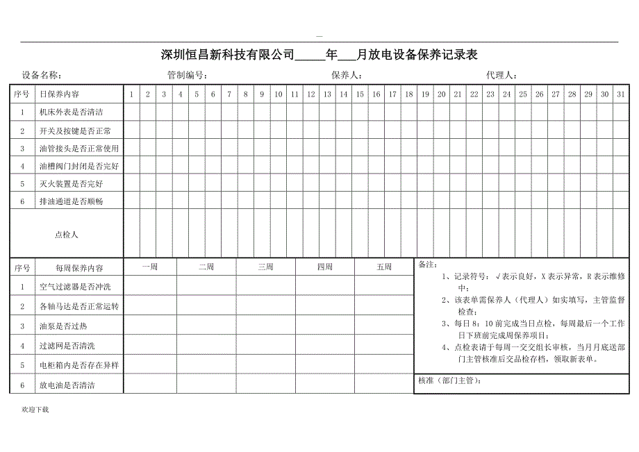 设备保养记录表_第3页