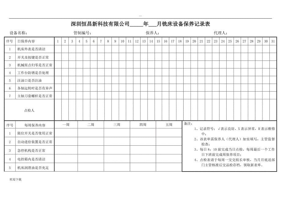 设备保养记录表_第5页