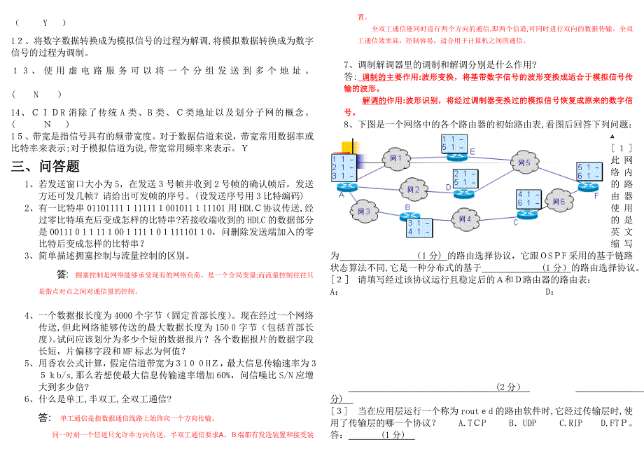 计算机网络作弊版谢希仁复习题_第4页