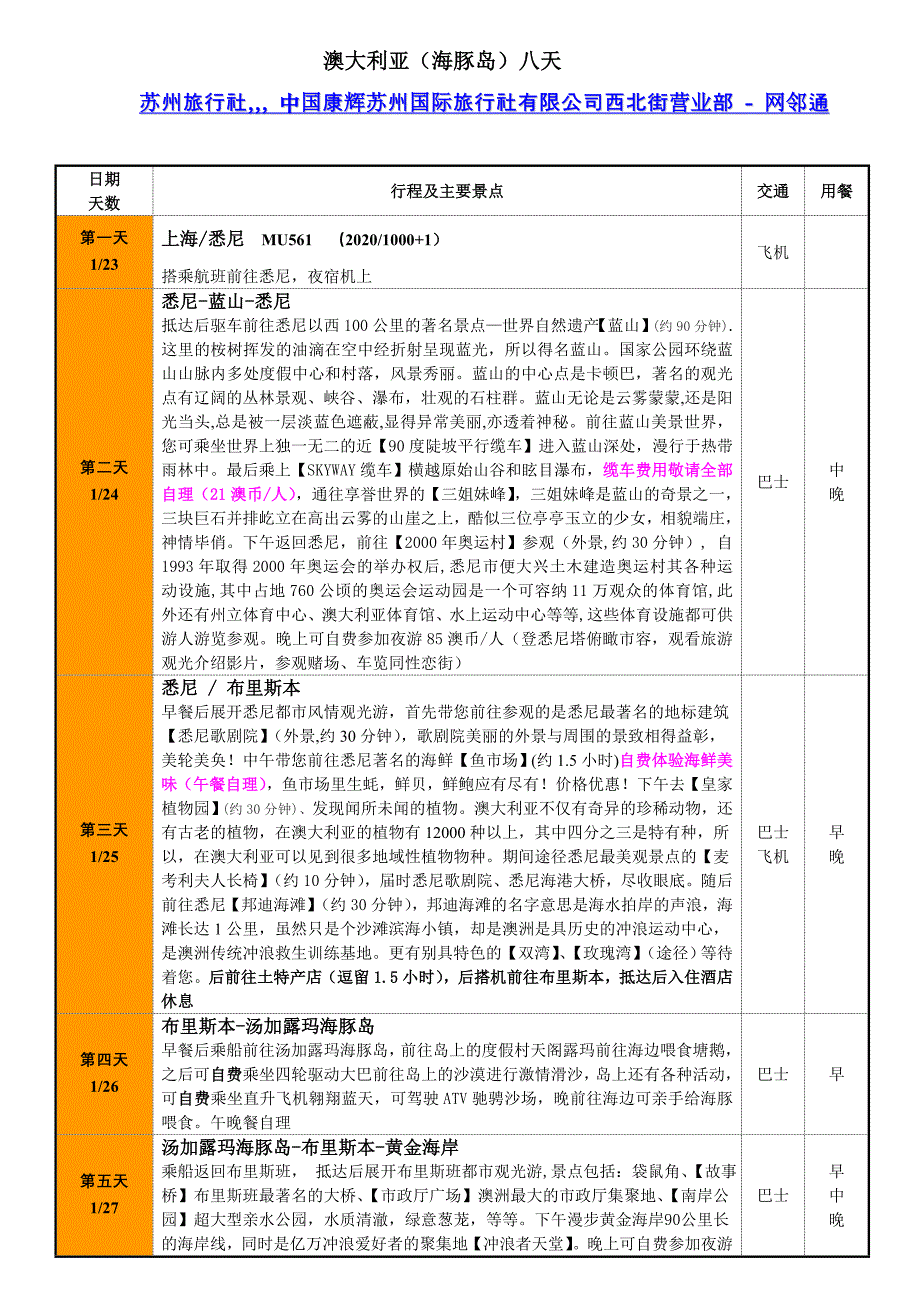 澳大利亚（海豚岛）八天_第1页