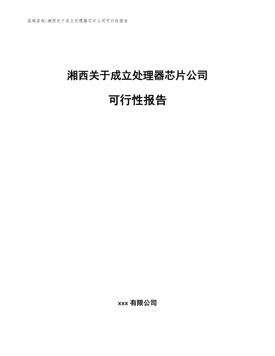 湘西关于成立处理器芯片公司可行性报告（模板范本）_第1页