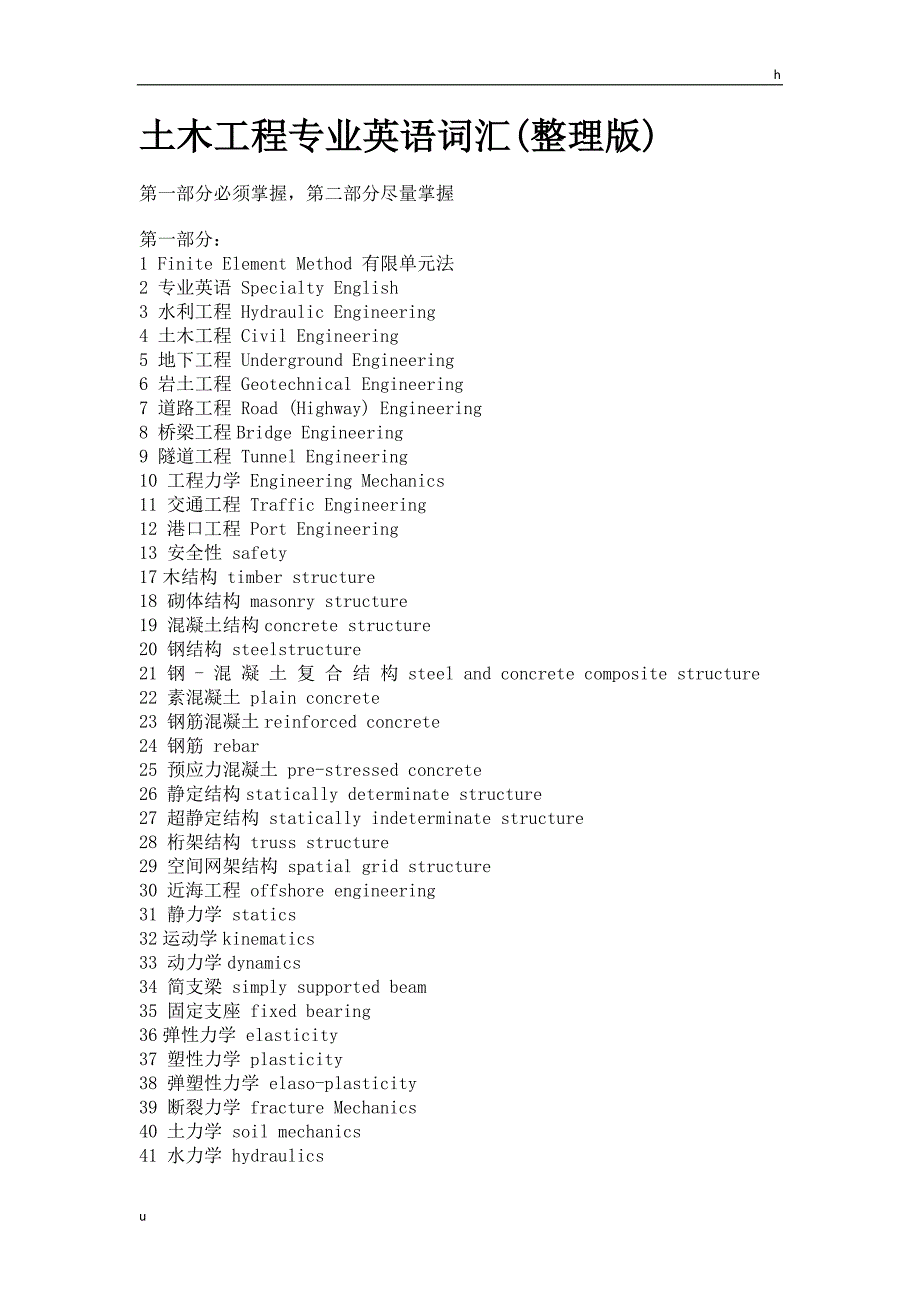 土木工程专业英语词汇集锦_第1页