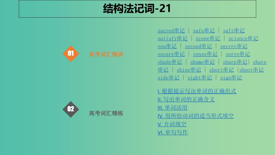 2019版高考英语大一轮复习 结构法记词-21课件.ppt_第1页