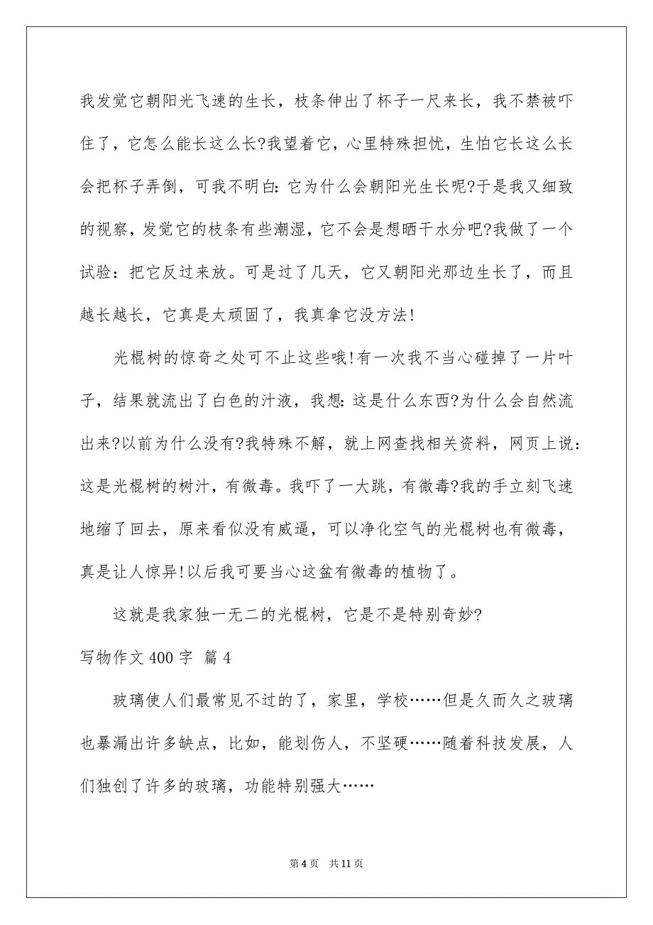 关于写物作文400字汇编9篇_第4页