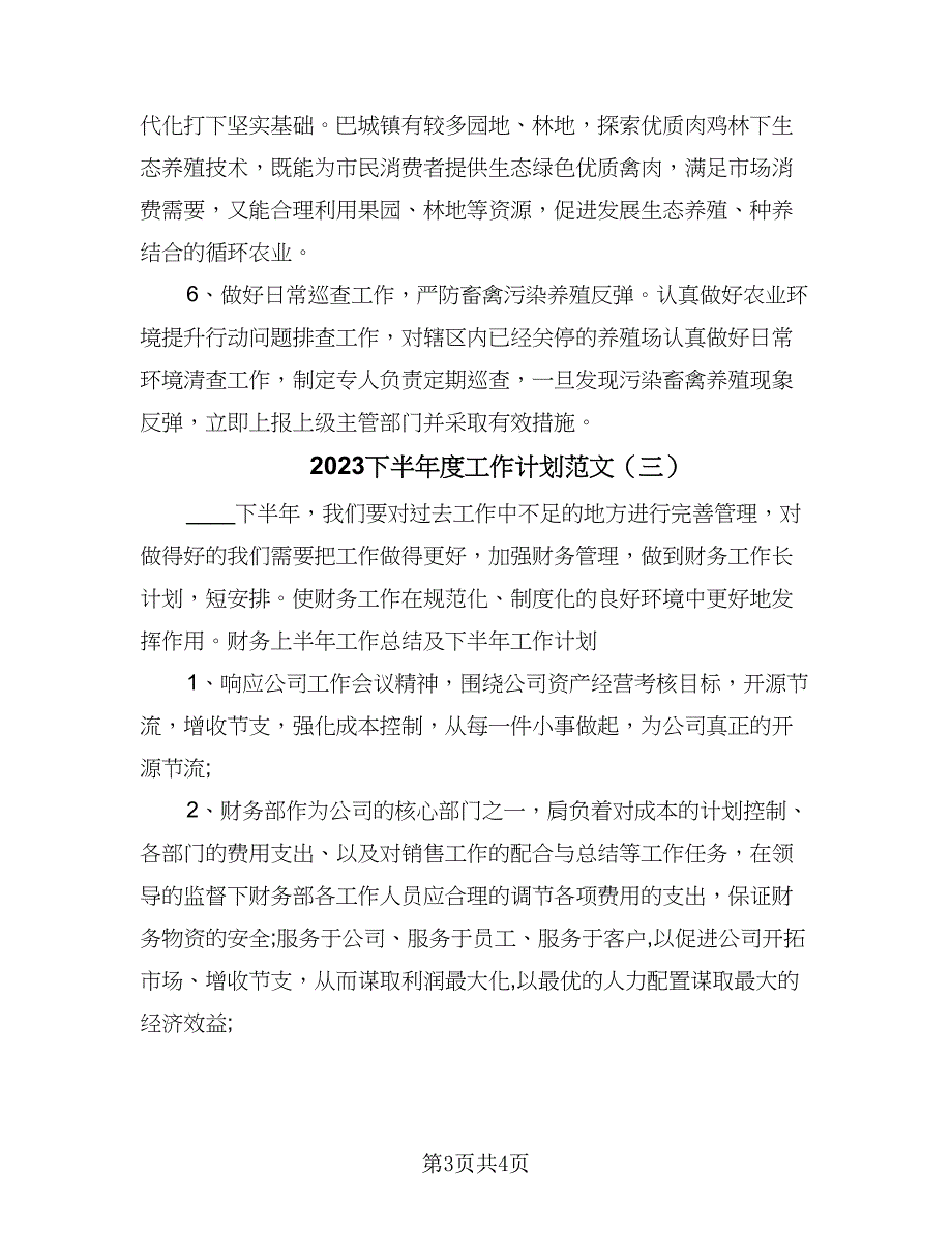 2023下半年度工作计划范文（三篇）.doc_第3页