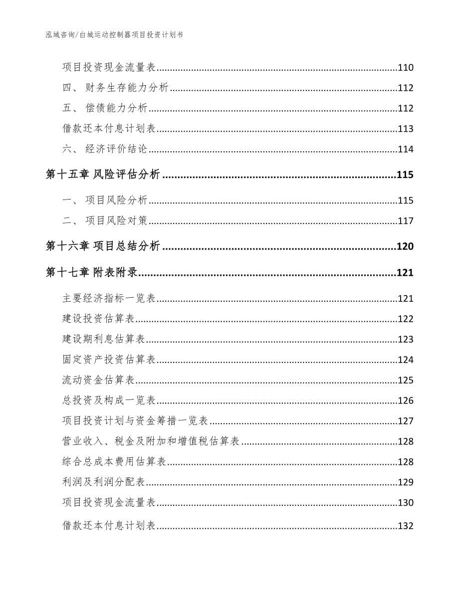 白城运动控制器项目投资计划书【模板】_第5页