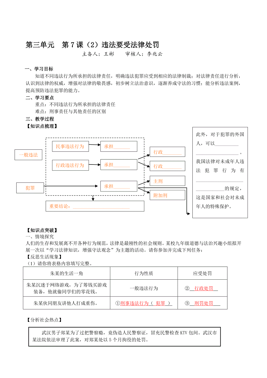 第三单元 第7课（2）违法要受法律处罚[1]_第1页