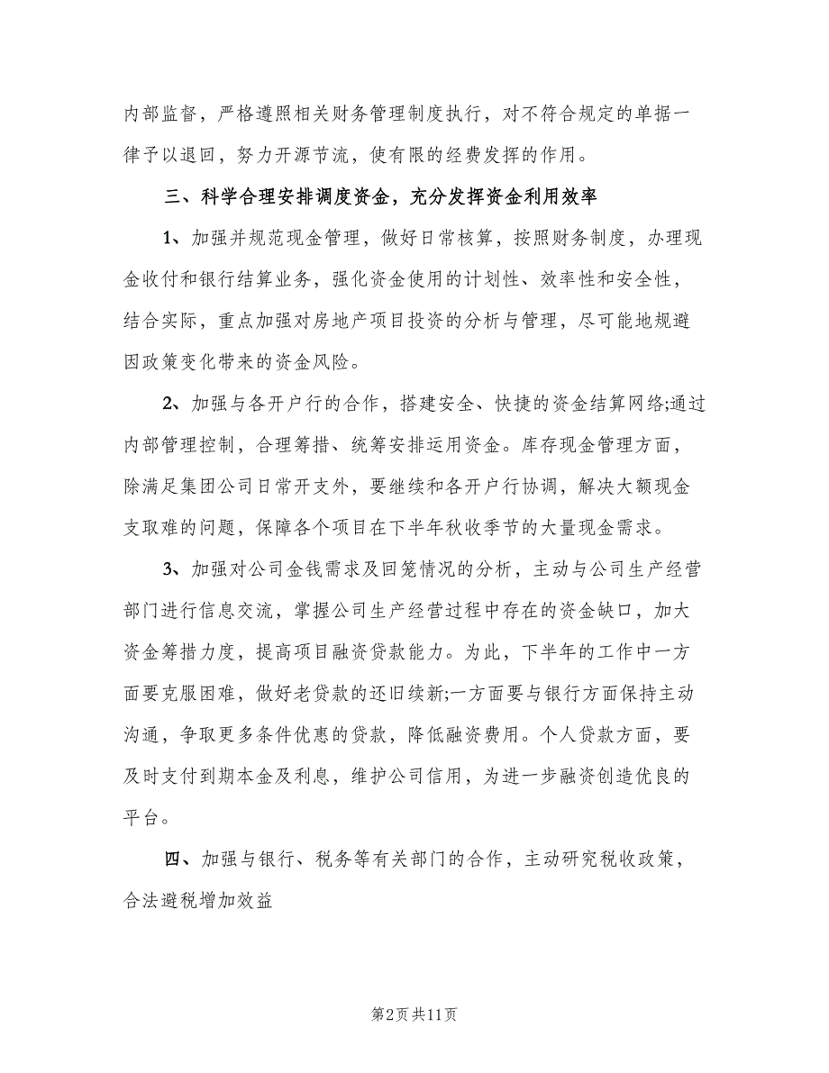 财务工作下半年计划（三篇）.doc_第2页