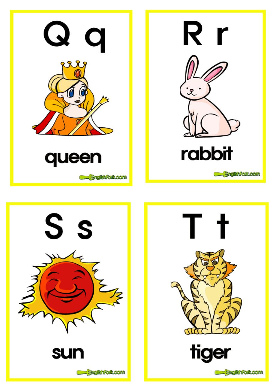小学英语字母卡片(图片)带简单单词_第5页
