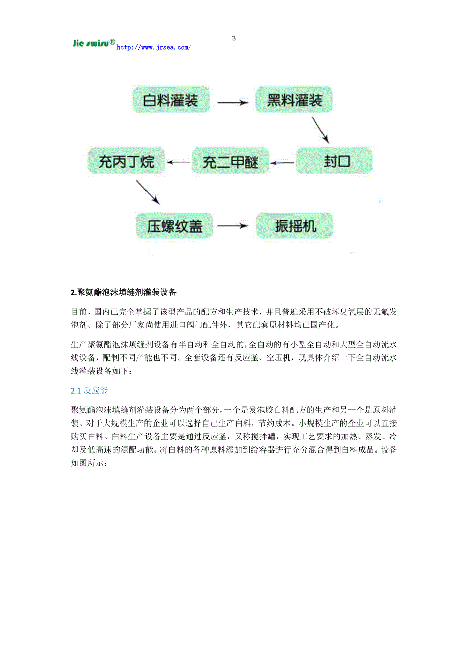 聚氨酯泡沫填缝剂灌装设备及配方_第3页