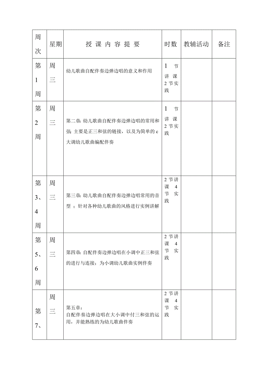 学前教育钢琴伴奏教学计划表.doc_第2页