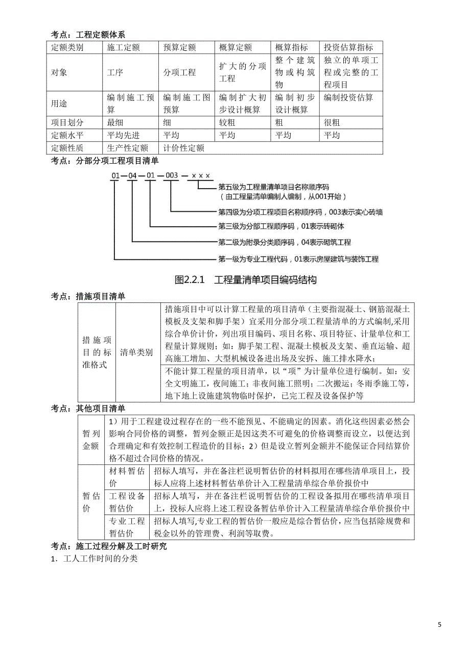 备考2021年造价工程师《工程计价》考前必背重点_第5页