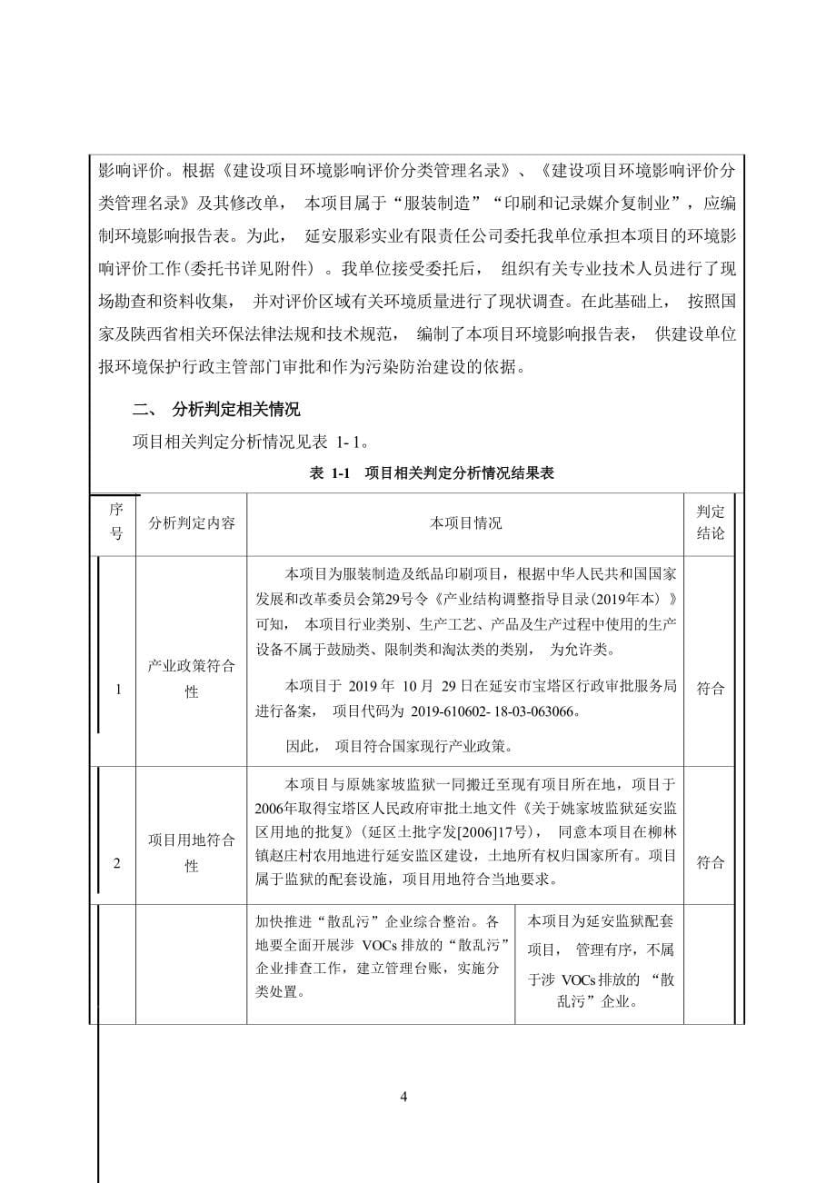 延安服彩实业有限责任公司服装及印制劳务加工升级改造项目环评报告.docx_第5页