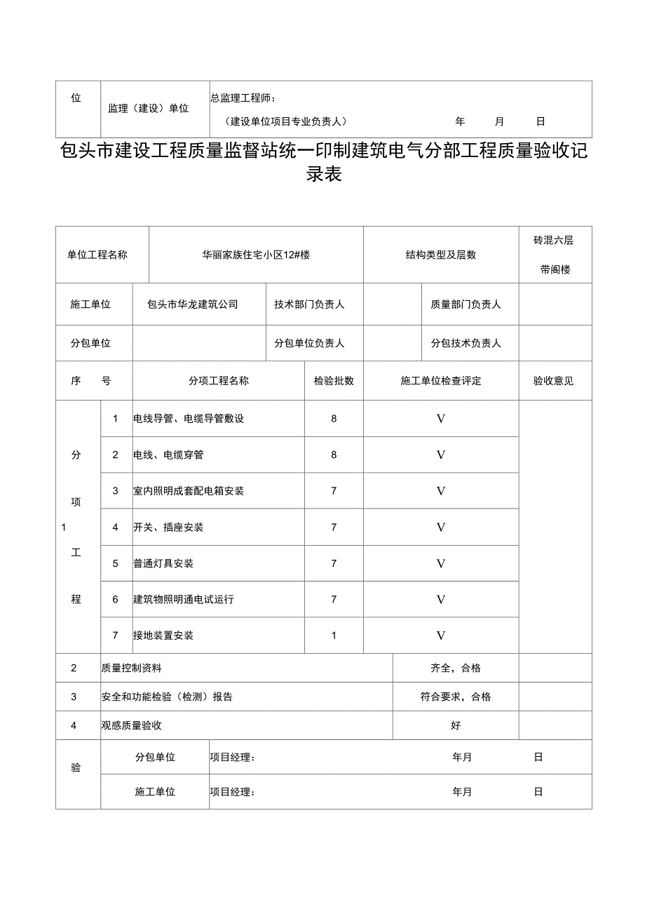 建筑电气分部工程质量验收记录表_第2页