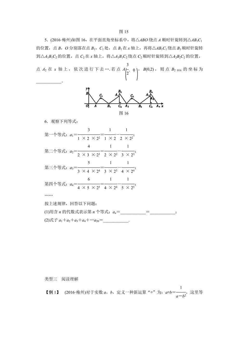 广东省中考数学复习检测专题二：特色题型突破_第5页