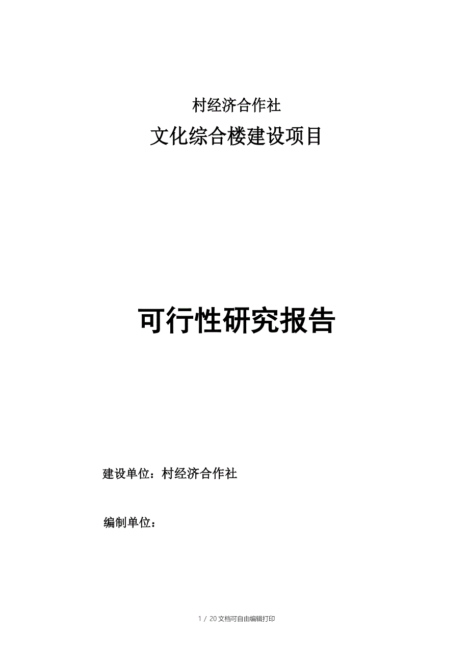 村办公楼可行性研究报告_第1页