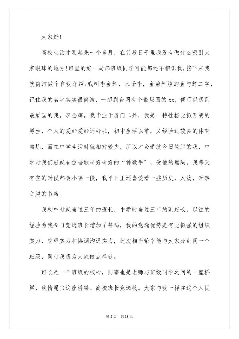 2023年大学生班长竞选演讲稿11.docx_第5页