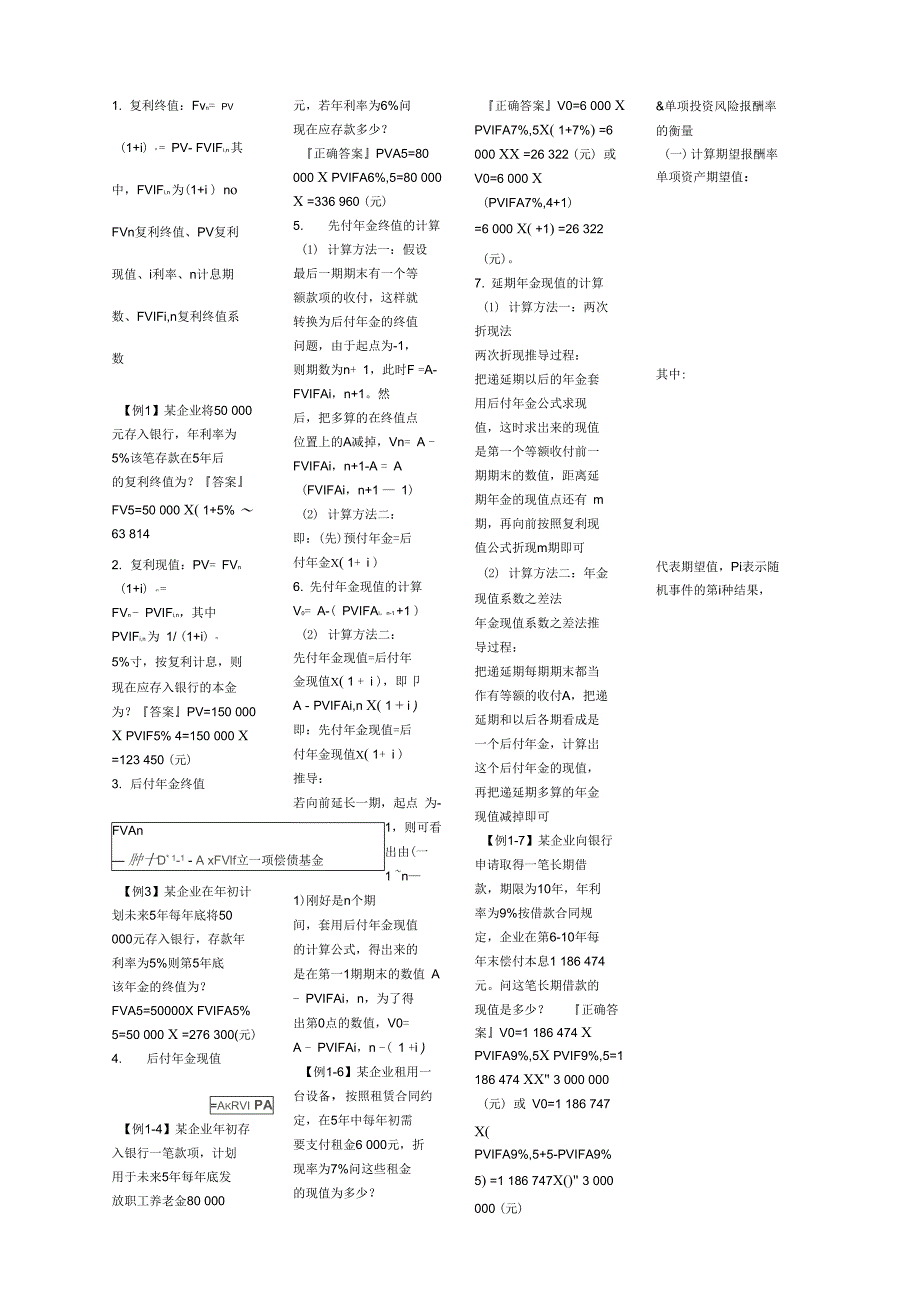 审计师考试必备公式_第1页