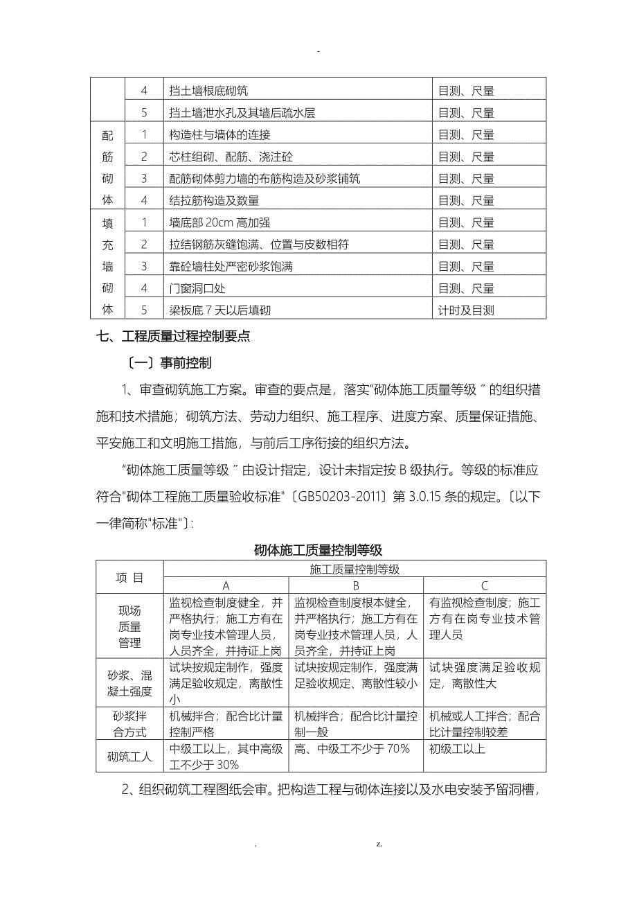 砌体项目工程监理实施细则_第5页