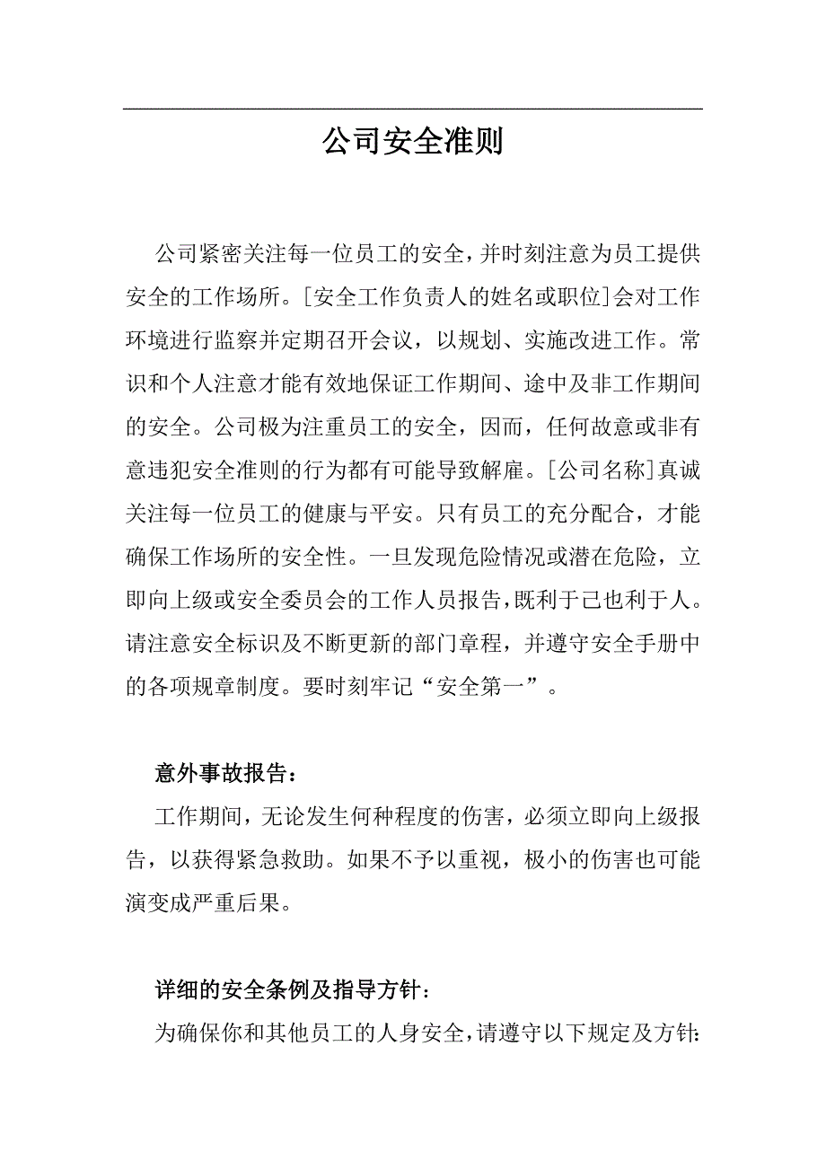 公司安全生产运行准则_第1页