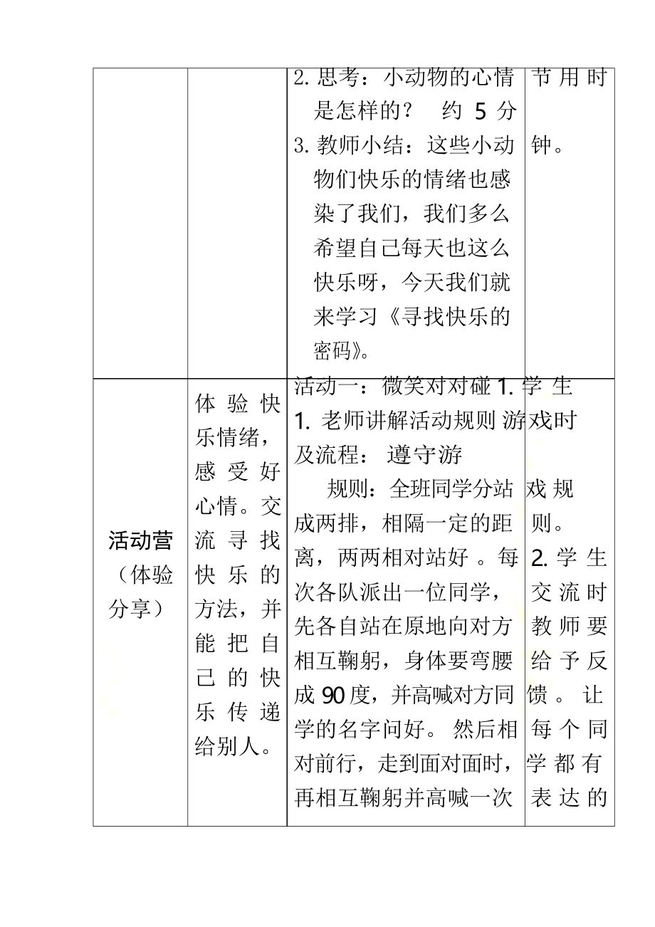 新鄂教版四年级心理健康教育全册教案_第4页