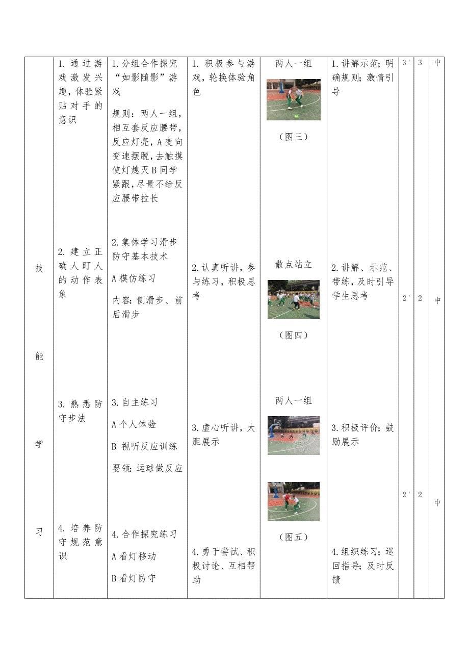 朱江《篮球滑步防守》教学设计_第5页