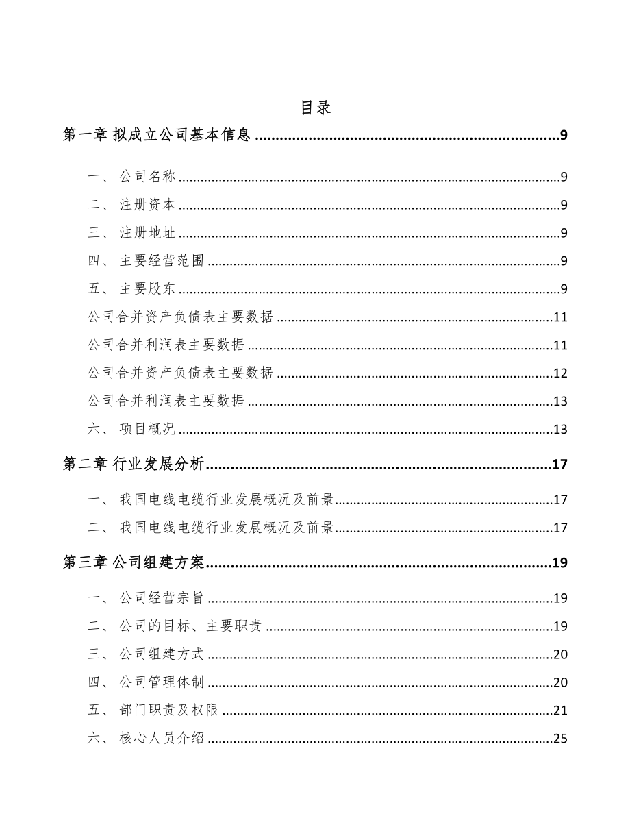 广东关于成立线缆公司可行性研究报告(DOC 87页)_第2页