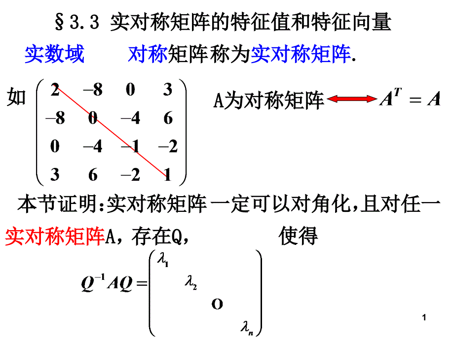 实对称矩阵特征值和特征向量简_第1页