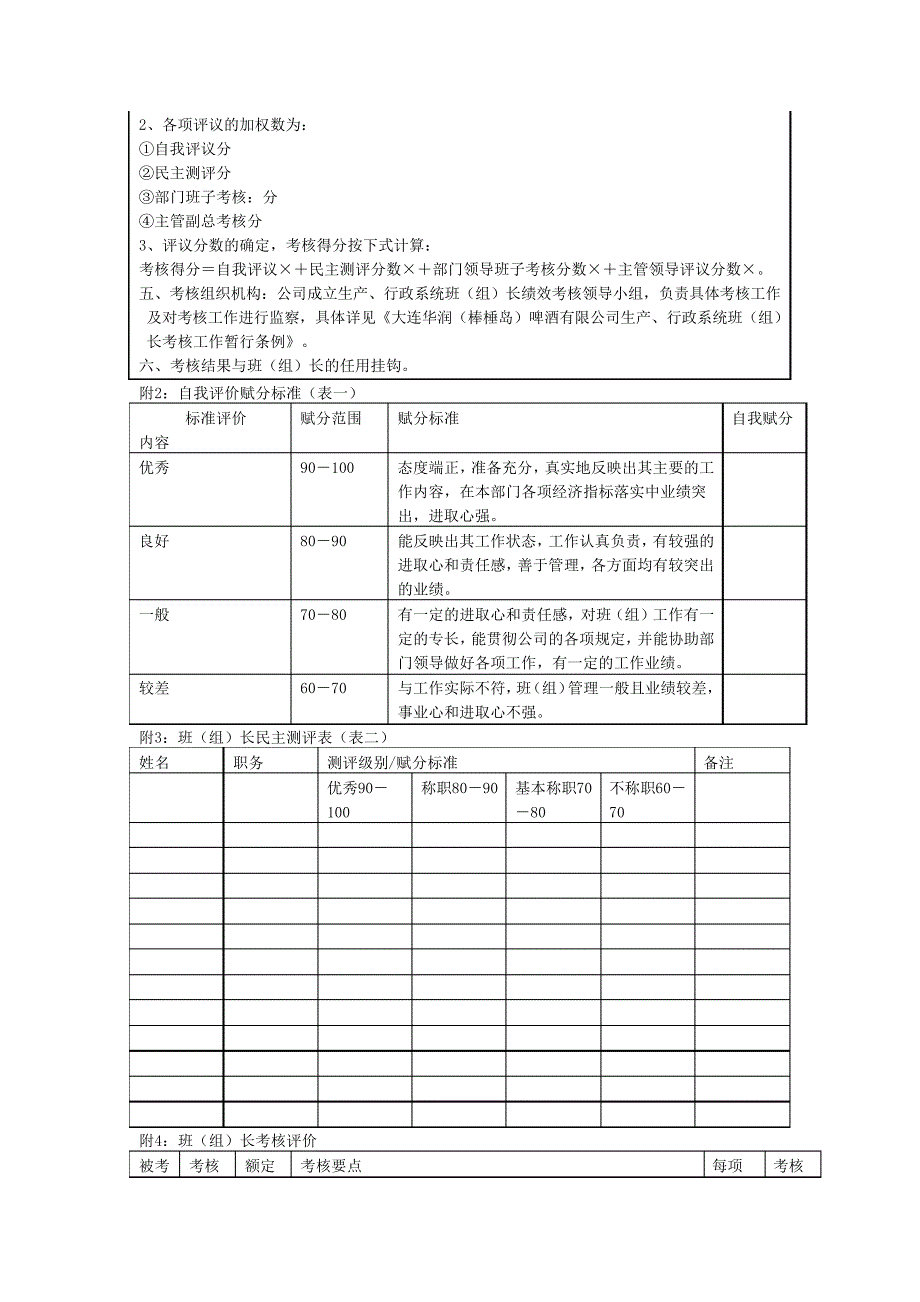 生产行政系统组长绩效考核实施方案_第2页