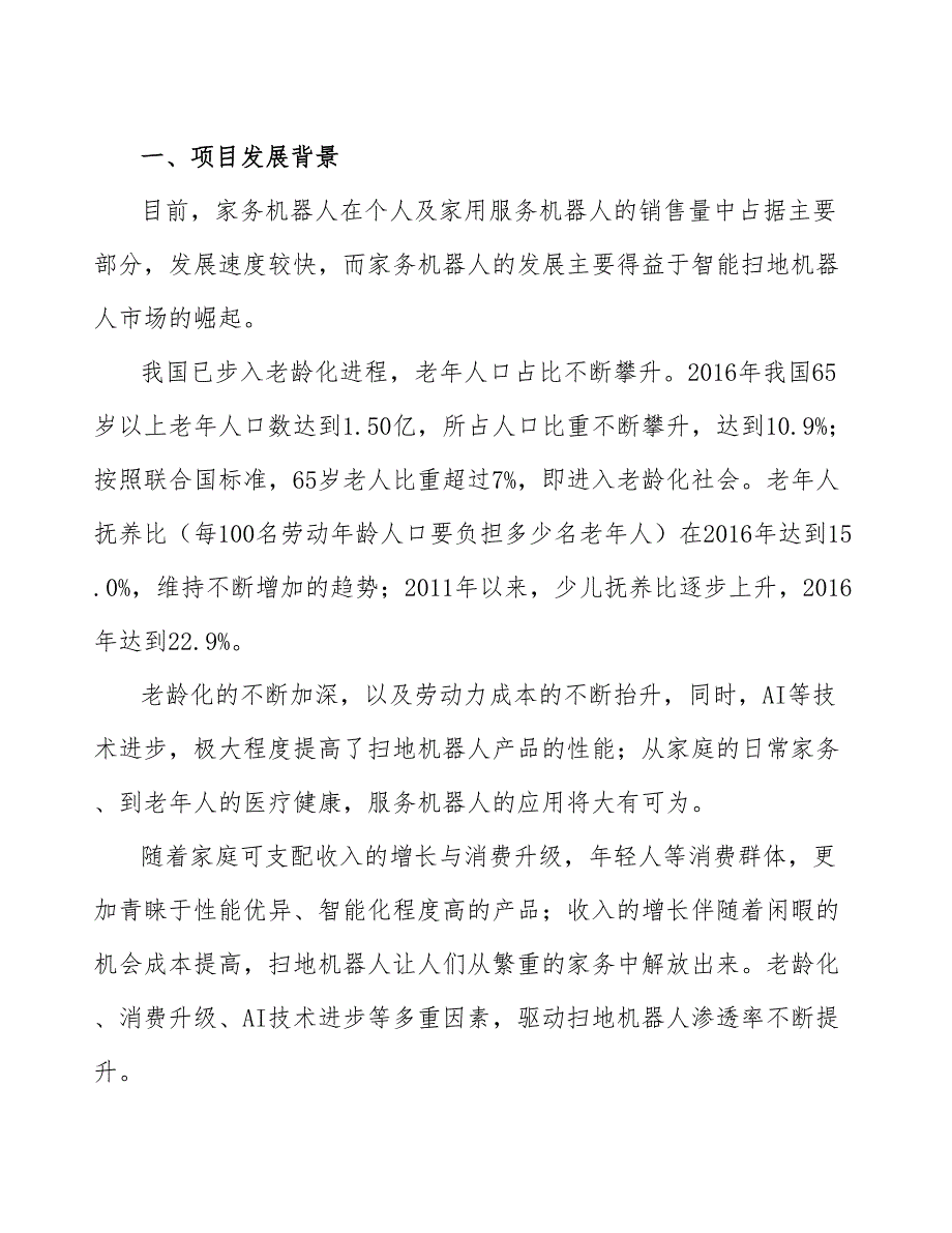 扫地机器人项目财务分析报告_第1页