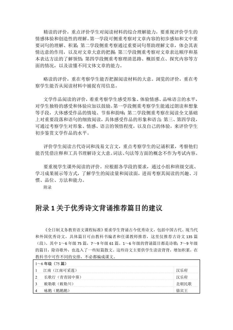 语文课程标准对各学段阅读的要求_第5页