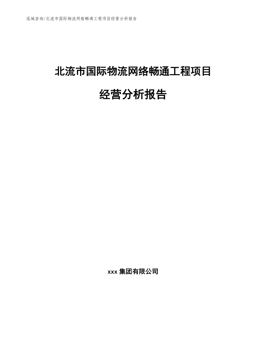 北流市国际物流网络畅通工程项目经营分析报告_第1页