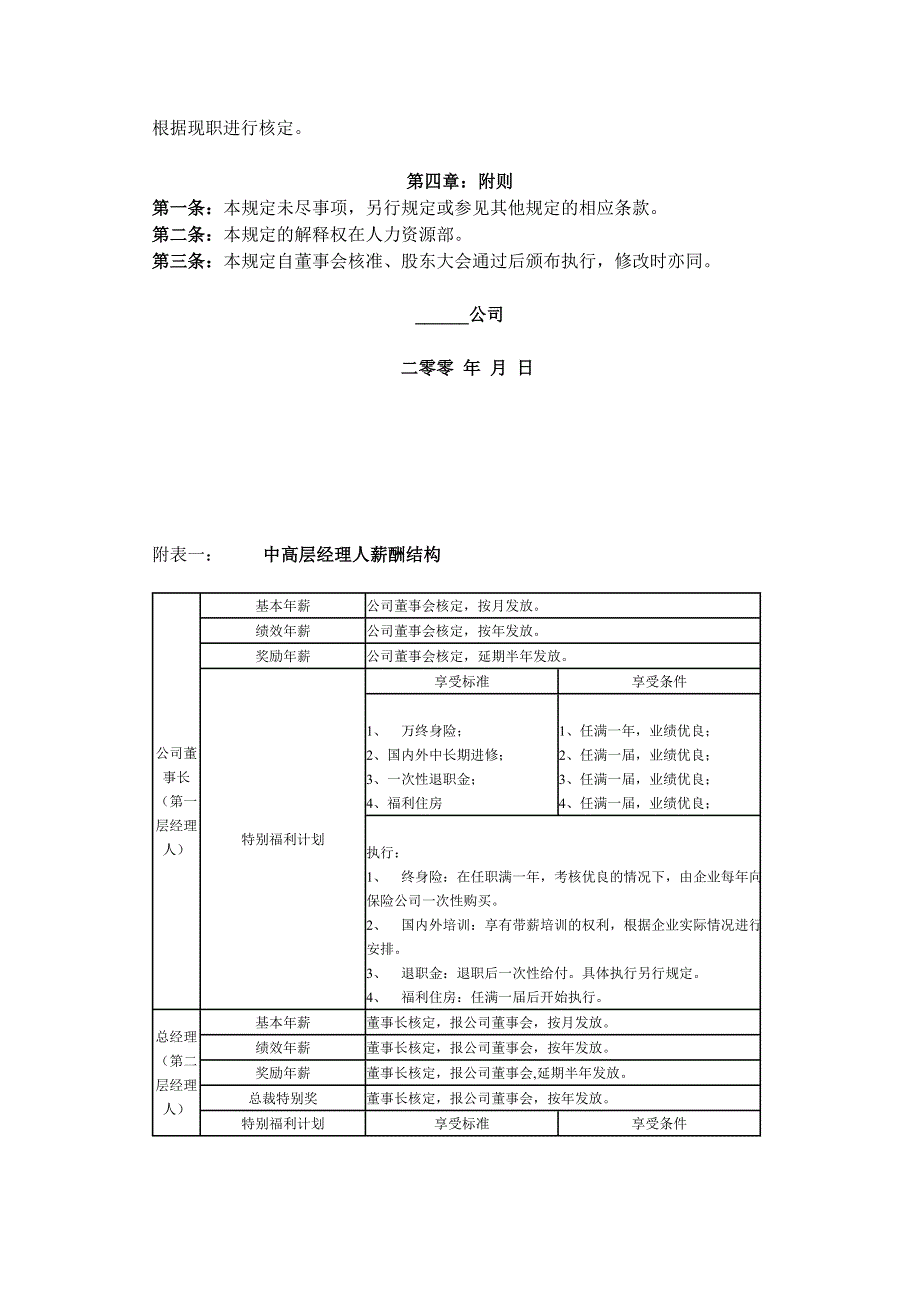 【人事制度】公司中高层管理人员薪酬管理制度_第4页