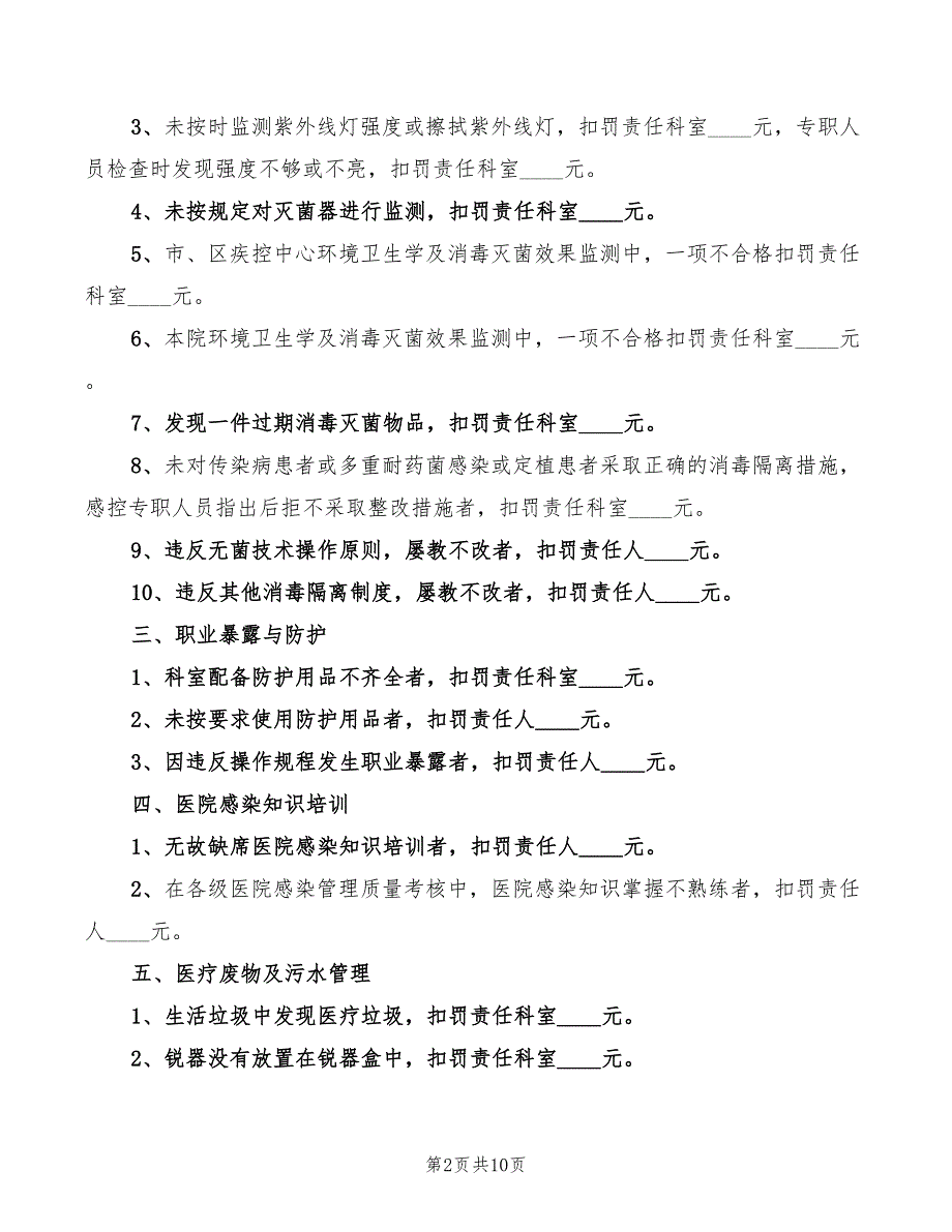 2022年医院感染管理质控奖罚制度范本_第2页