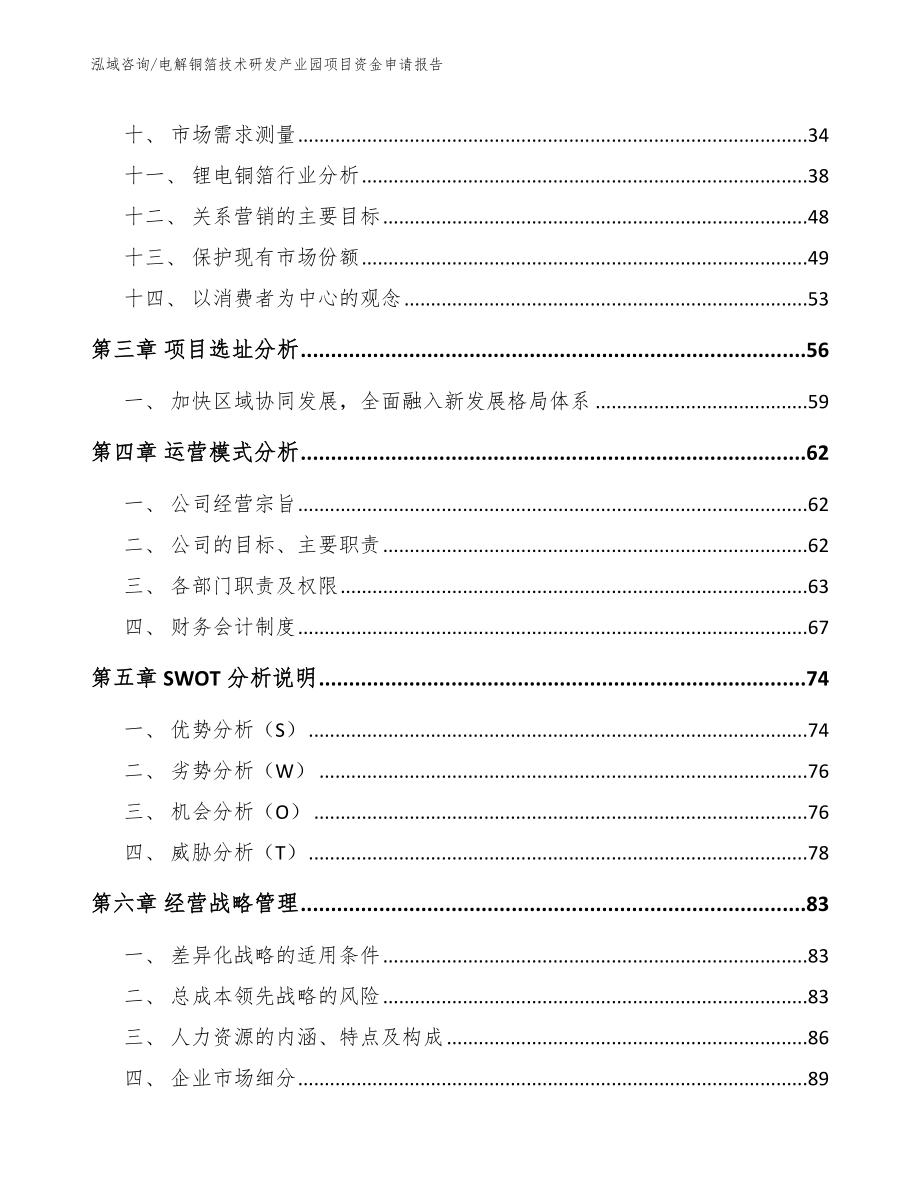 电解铜箔技术研发产业园项目资金申请报告_模板参考_第3页