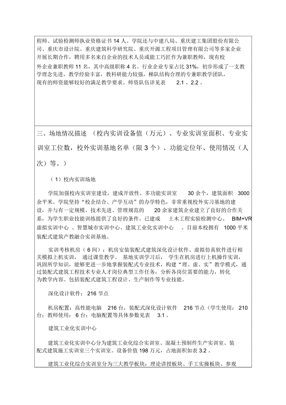 XX学院1+X证书制度试点申报表-装配式建筑构件制作与安装(初级)_第2页