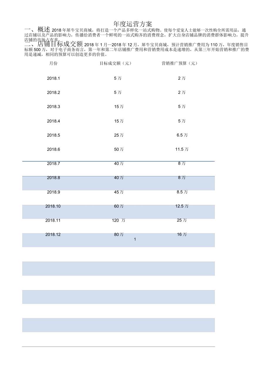 2018年电商淘宝天猫年度工作计划_第1页