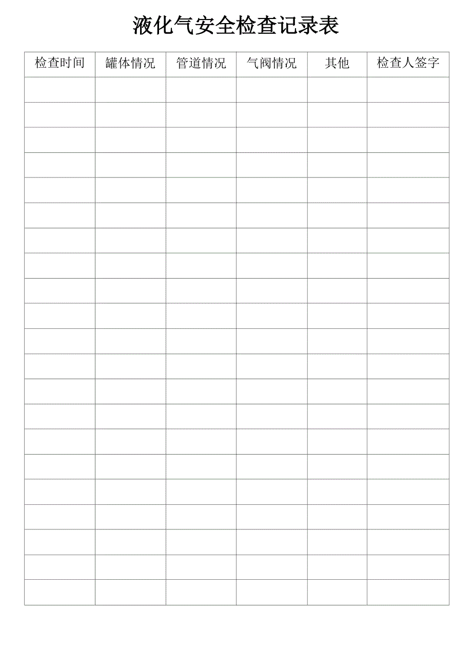 液化气安全检查记录表_第1页