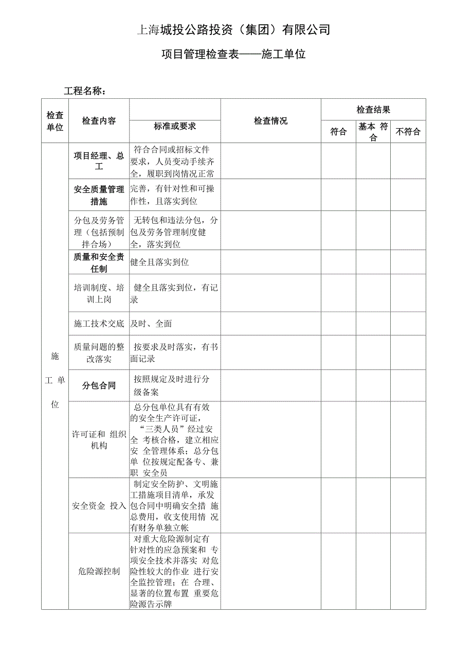 质量、安全综合督查检查表_第2页