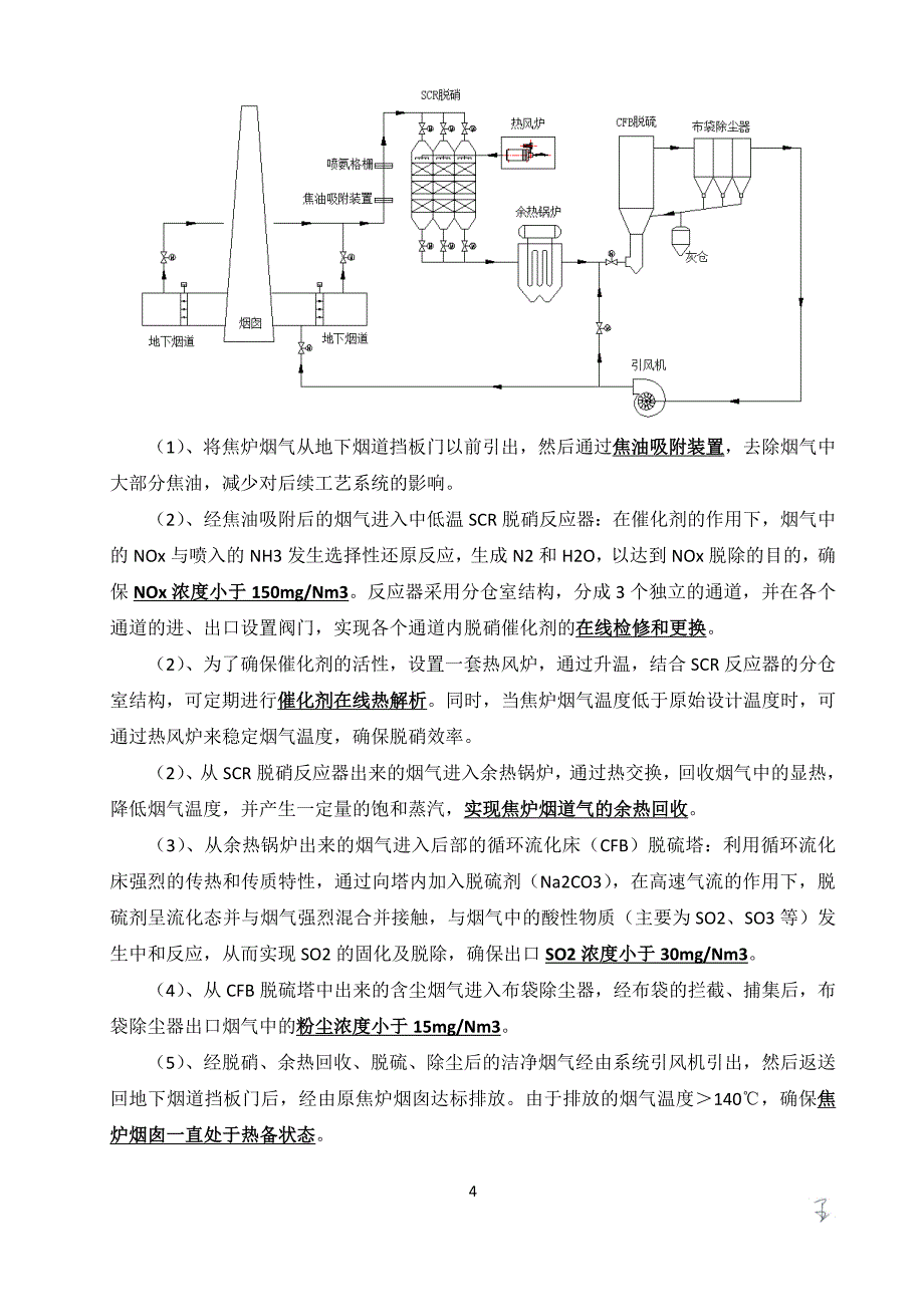 焦炉烟气脱硫脱硝项目二期工程1#焦炉烟气脱硫脱硝及余热回收方案书.docx_第4页