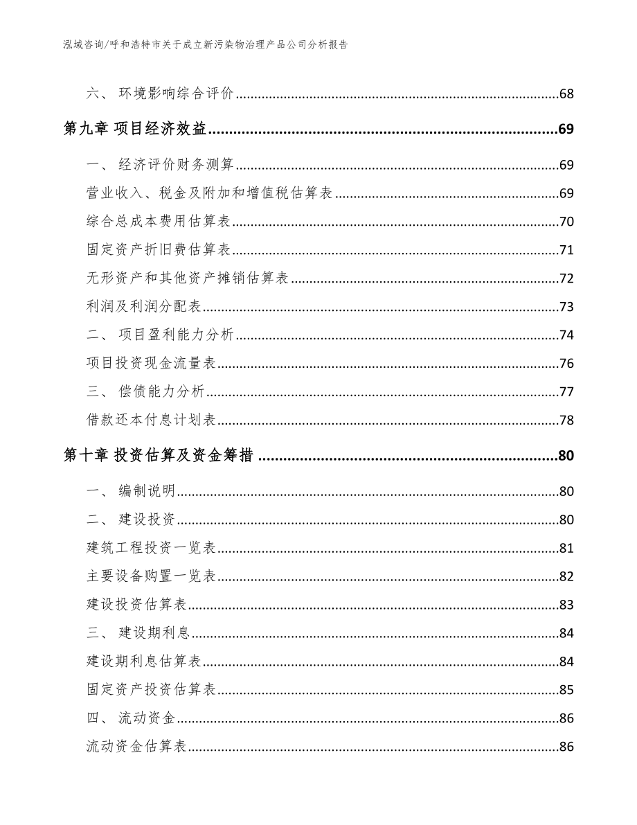 呼和浩特市关于成立新污染物治理产品公司分析报告模板参考_第4页