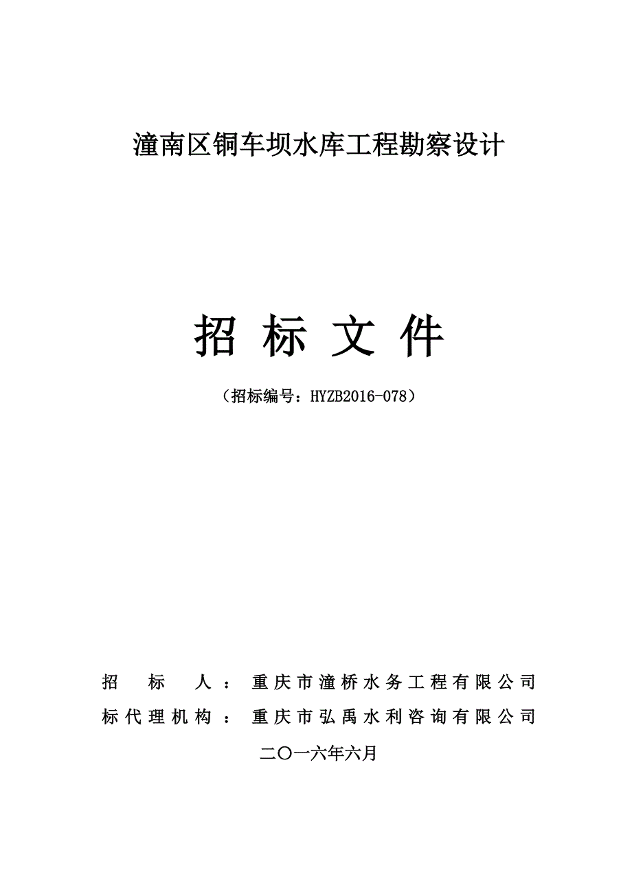 062241596157878招标文件潼南区铜车坝水库工程勘察设计定稿d_第1页