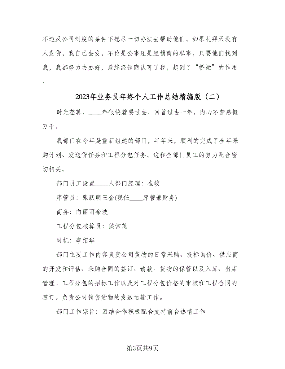 2023年业务员年终个人工作总结精编版（3篇）.doc_第3页