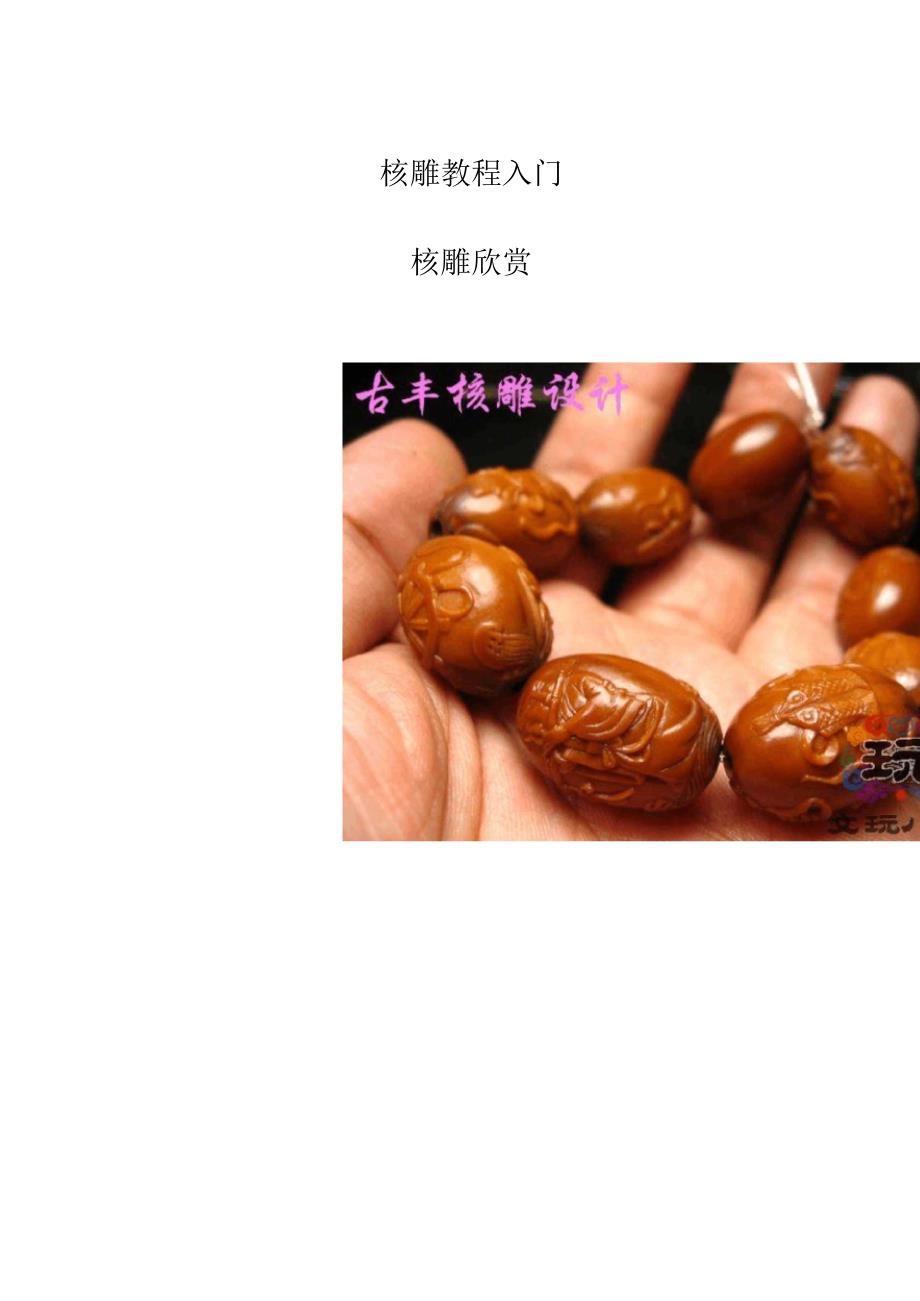 苏州橄榄核雕刻入门教程及橄榄核雕刻作品欣赏_第1页